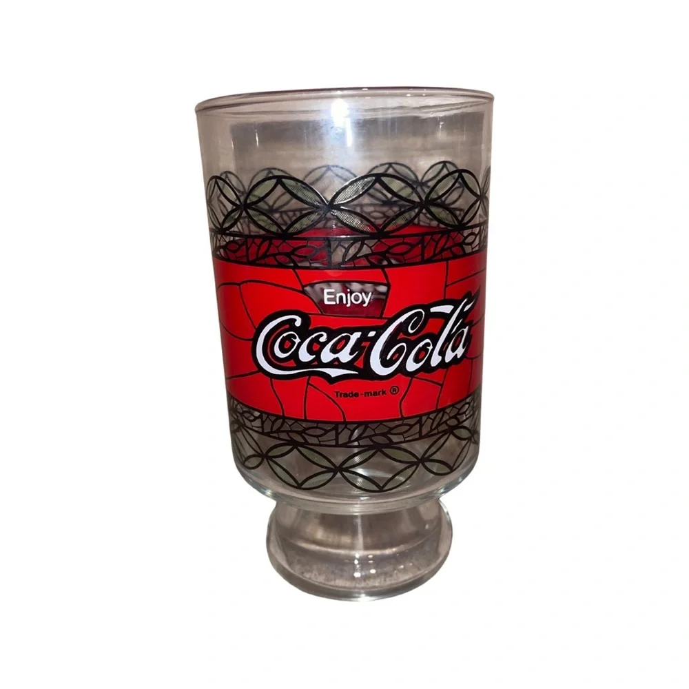 Vintage Coca-Cola Tiffany Glass oversized With Large Stem Bottoms: Great Shape